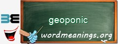 WordMeaning blackboard for geoponic